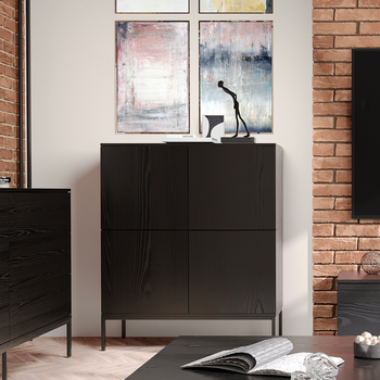 INDUST 120 cm hohe Kommode mit Türen und Metallbeinen