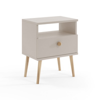 Nachttisch BOHO mit Schublade auf hohen Beinen - Kaschmir