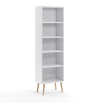 Bücherregal BOHO auf hohen Beinen - mattweiß