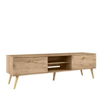 TV-Bank BOHO 170 cm mit Schubladen auf hohen Beinen – Golden Craft Oak – NEU 2024