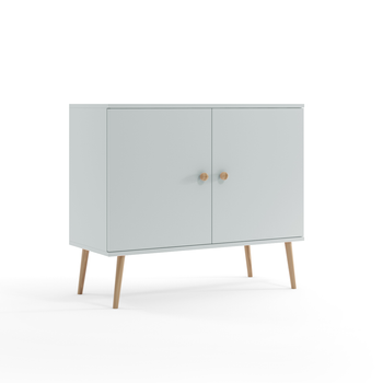 Komoda BOHO z drzwiczkami na wysokich drewnianych nogach - Szary mat Stone Grey